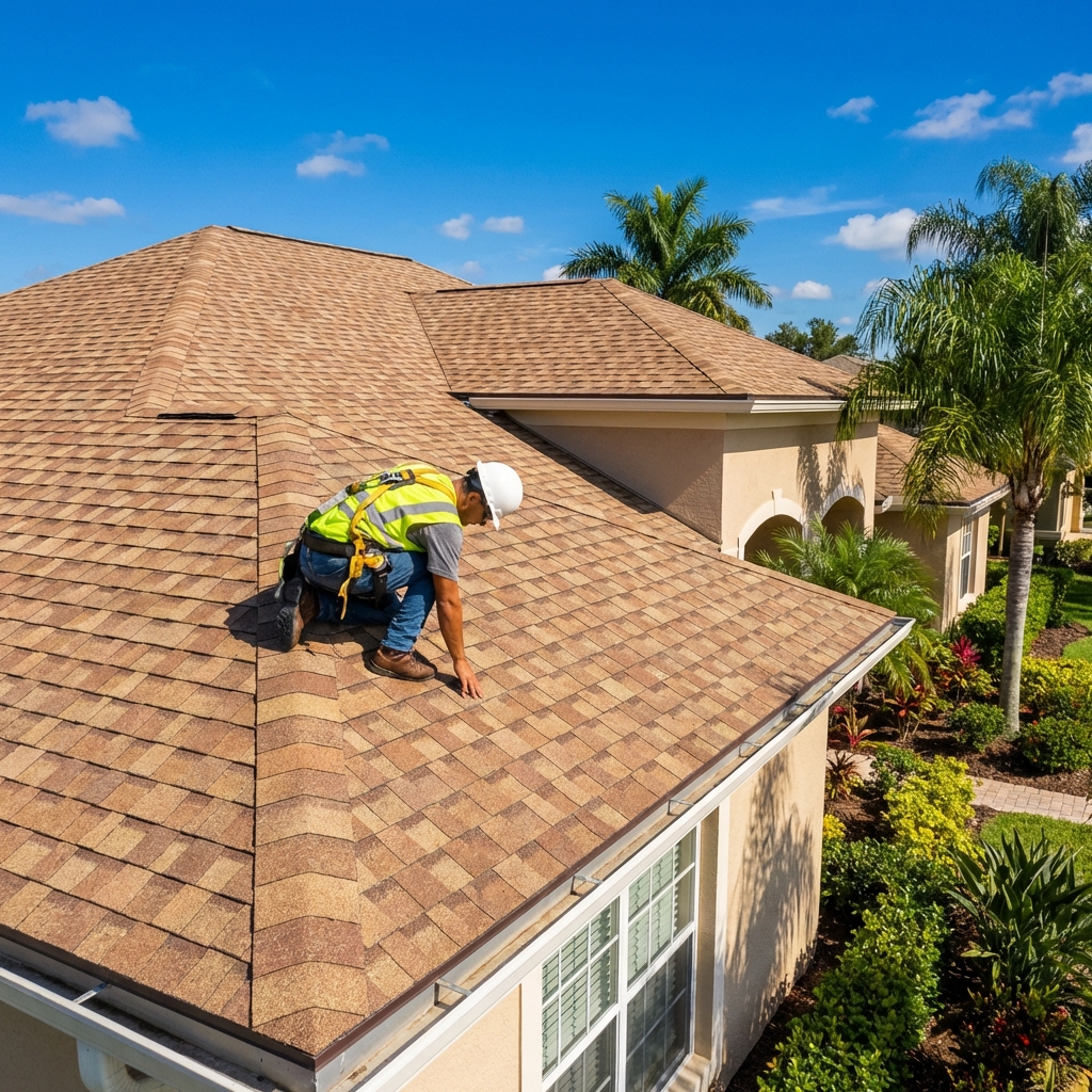 Professional Roofers Destin FL working on residential roof installation